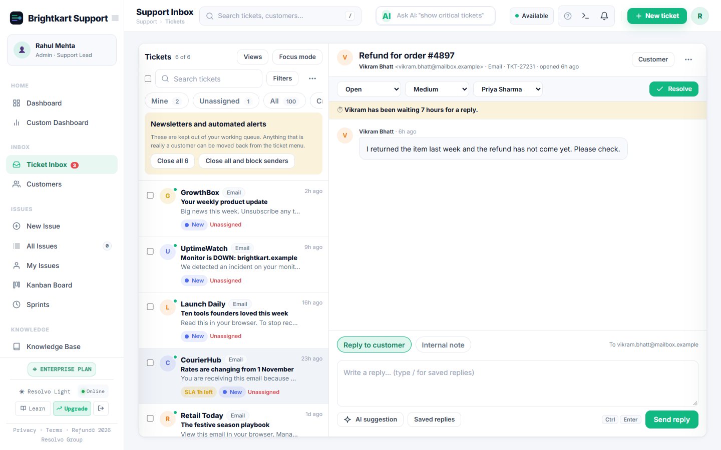 The Promotions and alerts view with a Close all button